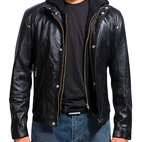 Black-Hooded-Leather-Jacket-Thumbnail.png Black Hooded Leather Jacket - Image 1