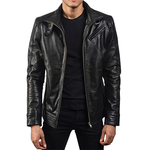 Black-Leather-Biker-Jacket-Thumbnail.png Black Leather Biker Jacket - Image 1