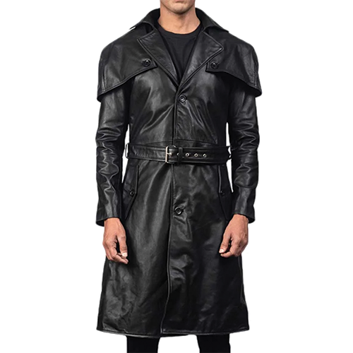 Black-Leather-Trench-Coat-Thumbnail.png Black Leather Trench Coat - Image 1