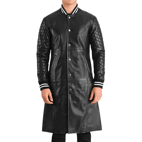 Black-Leather-Varsity-Coat-Thumbnail.png Black Leather Varsity Coat - Image 1