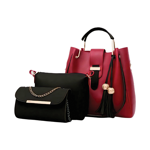 Black-Red-Handbag-Set.png Black & Red Handbag Set - Image 1