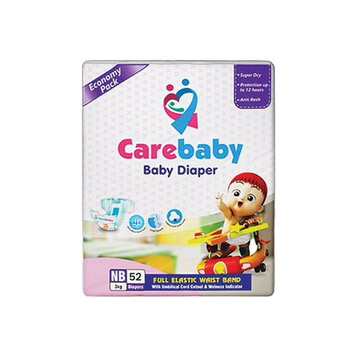 CAREBABY-DIAPER-NEW-BORN-3KG-52PCS-ECONOMY-PACK.png Carebaby Diaper New Born 3kg 52pcs Economy Pack - Image 1