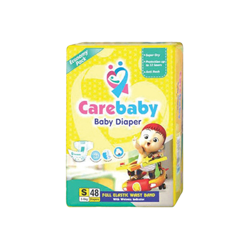 CAREBABY-DIAPER-SMALL-3-6KG-48PCS-ECONOMY-PACK.png Carebaby Diaper Small 3-6kg 48Pcs Economy Pack - Image 1