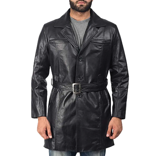 Jordan-Black-Leather-Coat-01.png Jordan Black Leather Coat - Image 1