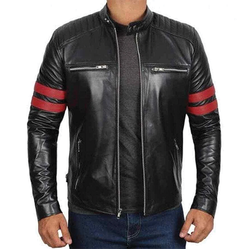 Men-Black-Leather-Jacket-with-Red-Stripes-Thumbnail.png Men's Black Leather Jacket with Red Stripes - Image 1