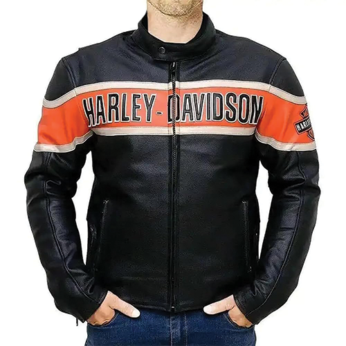 Men-Black-and-Orange-Racing-Leather-Jacket-Thumbnail.png Men's Black and Orange Racing Leather Jacket - Image 1