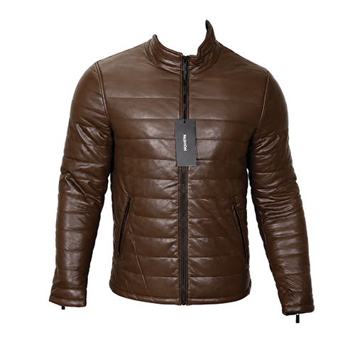 Men-Brown-Quilted-Puffer-Leather-Jacket-Thumbnail.png Men's Brown Quilted Puffer Leather Jacket - Image 1