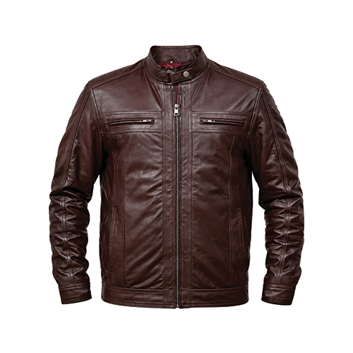 Men-Dark-Brown-Leather-Cafe-Racer-Jacket.png Men's Dark Brown Leather Café Racer Jacket - Image 1