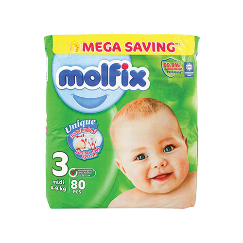 Molfix-Baby-Diapers-Midi-No-3-Mega-Pack.png Molfix Baby Diapers Midi No 3 Mega Pack - Image 1