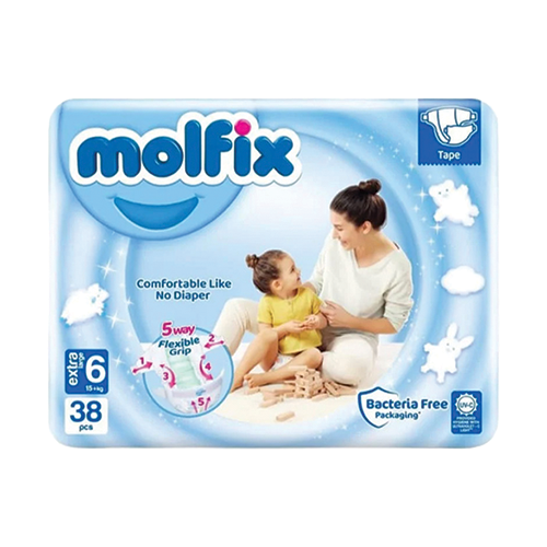 Molfix-Extra-Large-Baby-Diapers-No.6.png Molfix Extra Large Baby Diapers No.6 - Image 1