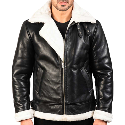 Shearling-Leather-jacket-Thumbnail-1.png Black Leather Shearling Aviator Jacket - Image 1