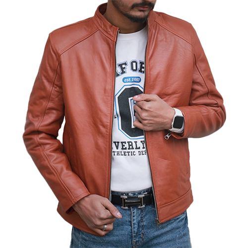 Tan-Jacket-Mens-Thumbnail.png Tan Leather Jacket for Men - Image 1