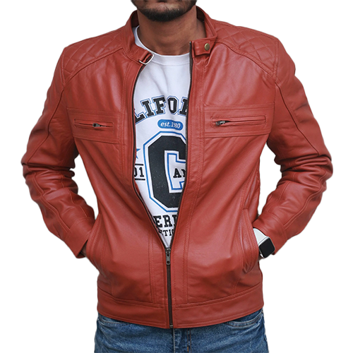 Tan-Leather-Jacket-Thumbnail.png Terracotta Leather Jacket - Image 1