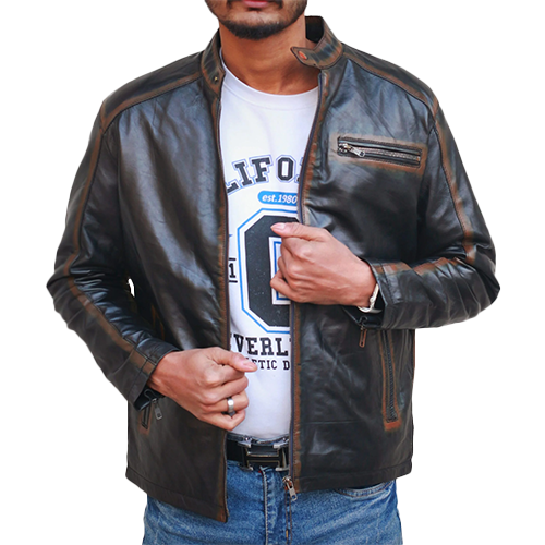 Waxed-Canvas-Jacket-Thumbnail-1.png Black Distressed Leather Jacket - Image 1