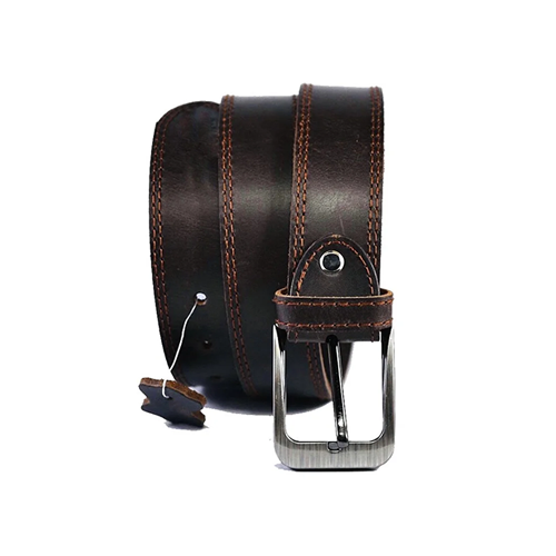 Double-Stitch-Leather-Belt-for-Men-Cover-1.png Dark Brown Contrast-Stitched Leather Belt - Image 1
