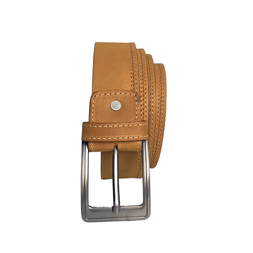 Mens-Brown-Belt-Cover.png Men's Light Tan Stitched Leather Belt - Image 1