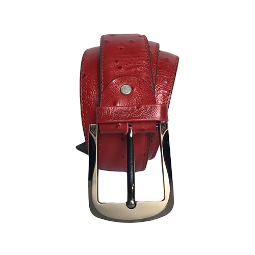 Ostrich-Leather-Belt-Cover.png Red Ostrich Texture Genuine Leather Belt - Image 1