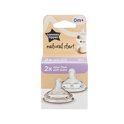 Tommee-Tippee-Nipple-Soft-Teat-Slow-Flow-0M.png Tommee Tippee Nipple Soft Teat Slow Flow 0M+ - Image 1